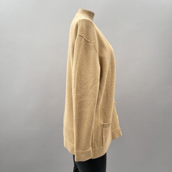 Jumper 1234 V-Neck Relaxed Fit Pocket Button Cardigan Tan Women's Sz 4 US Large - Picture 6 of 9